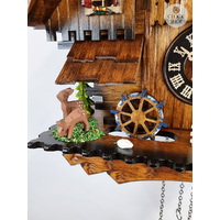 Wood Chopper, Water Wheel & Dancers Battery Chalet Cuckoo Clock 33cm By ENGSTLER image