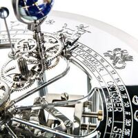 Tellurium II Mantel Clock in Piano Black & Nickel 35cm By HERMLE image