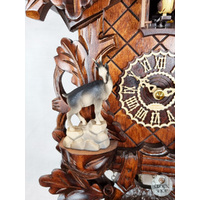 Hunter & Deer Battery Carved Cuckoo Clock 42cm By TRENKLE image