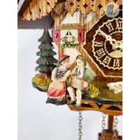Accordion Player & Bell Tower Battery Chalet Cuckoo Clock 30cm By TRENKLE image