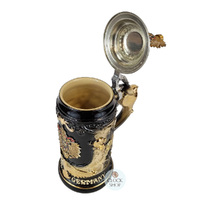 Deutschland Golden Eagle Beer Stein With Golden Eagle On Handle & Lid 0.75L By KING image