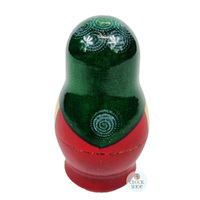 Kirov Russian Dolls- Green Scarf & Red Dress 10cm (Set Of 5) image