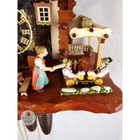 Beer Drinkers & Rolling Pin 8 Day Mechanical Chalet Cuckoo Clock With Dancers 40cm By HÖNES image
