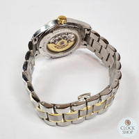 40mm Mens Two Tone Gold Plated Swiss Automatic Skeleton Watch By CLASSIQUE image