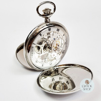 4.9cm Stainless Steel Mechanical Skeleton Swiss Pocket Watch By CLASSIQUE (Roman) image