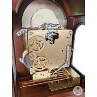 30cm Walnut Mechanical Table Clock With Westminster Chime & Moon Dial By AMS image