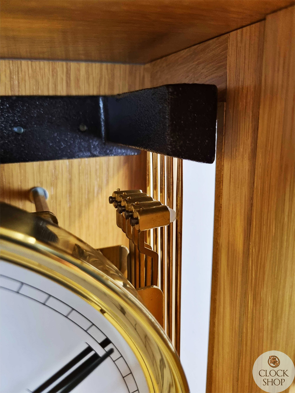 99cm Oak 8 Day Mechanical Regulator Wall Clock With Westminster Chime By AMS image