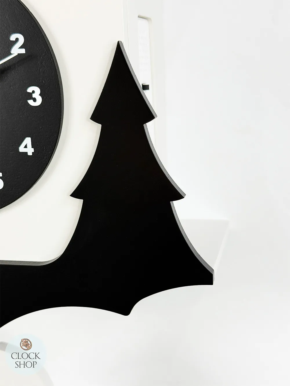 34cm Black & White Modern Battery Chalet Cuckoo Clock By AMS image