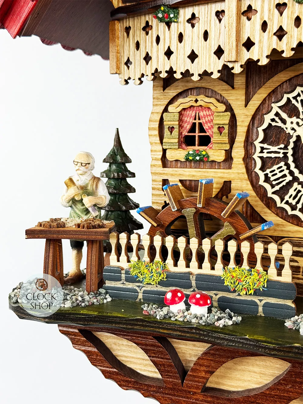 Clock Peddler & Wood Carver Battery Chalet Cuckoo Clock 42cm By TRENKLE image