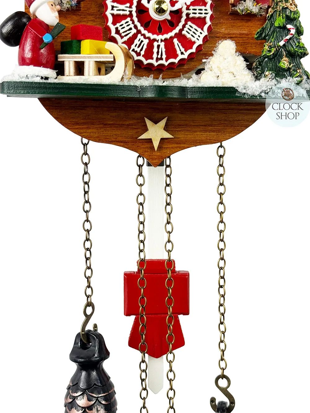 Christmas Cabin Battery Chalet Cuckoo Clock 23cm By TRENKLE image