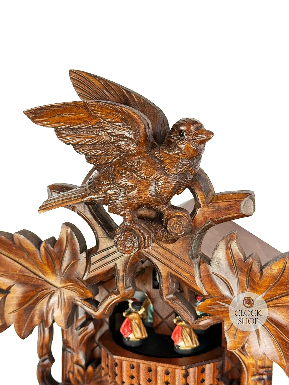 Birds & Squirrel 1 Day Mechanical Carved Cuckoo Clock With Dancers 45cm By HÖNES image