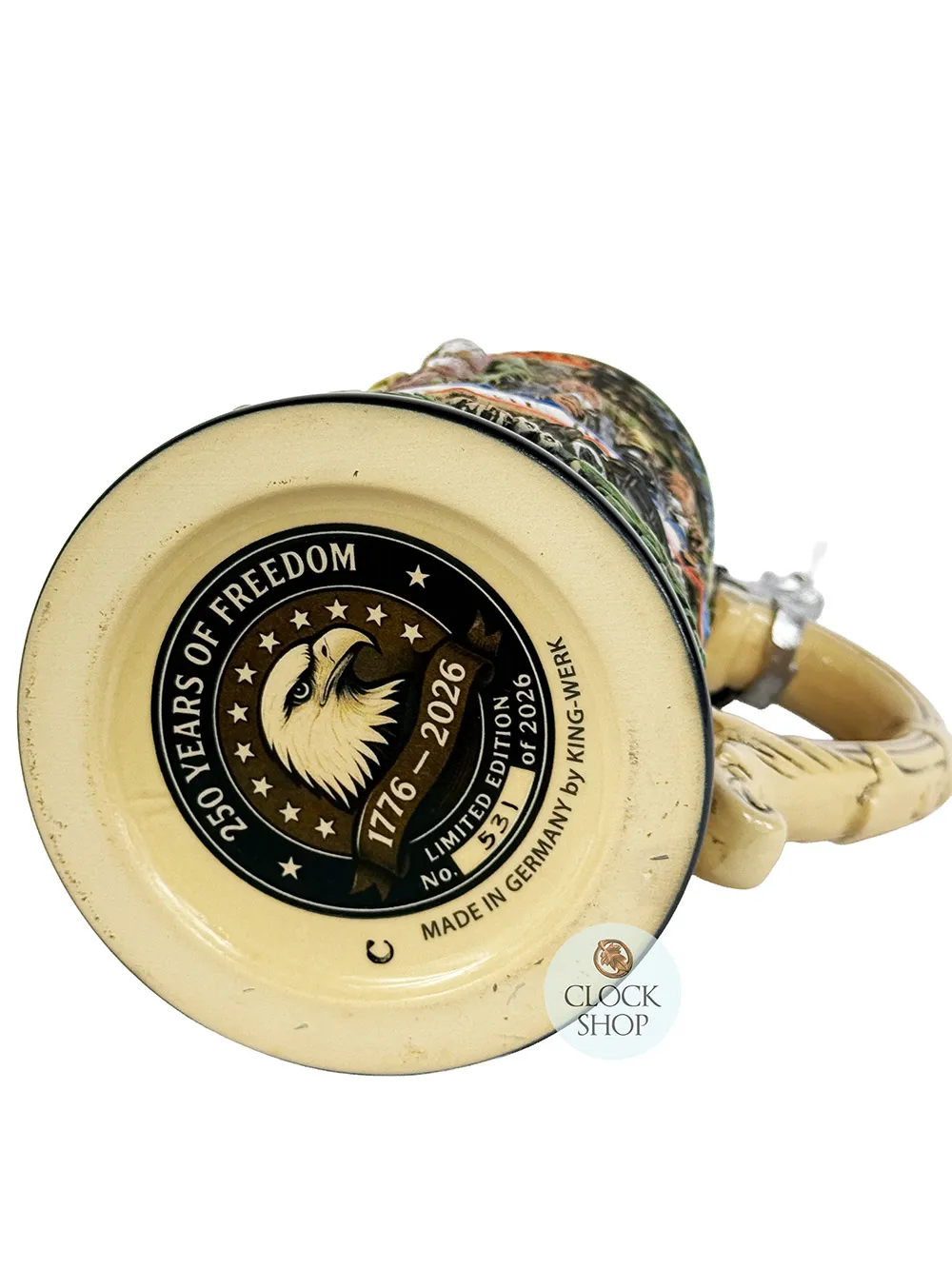 250th Anniversary Of The United States Of America Multi-Coloured Beer Stein With Baroque Pewter Lid 1.2L By KING image