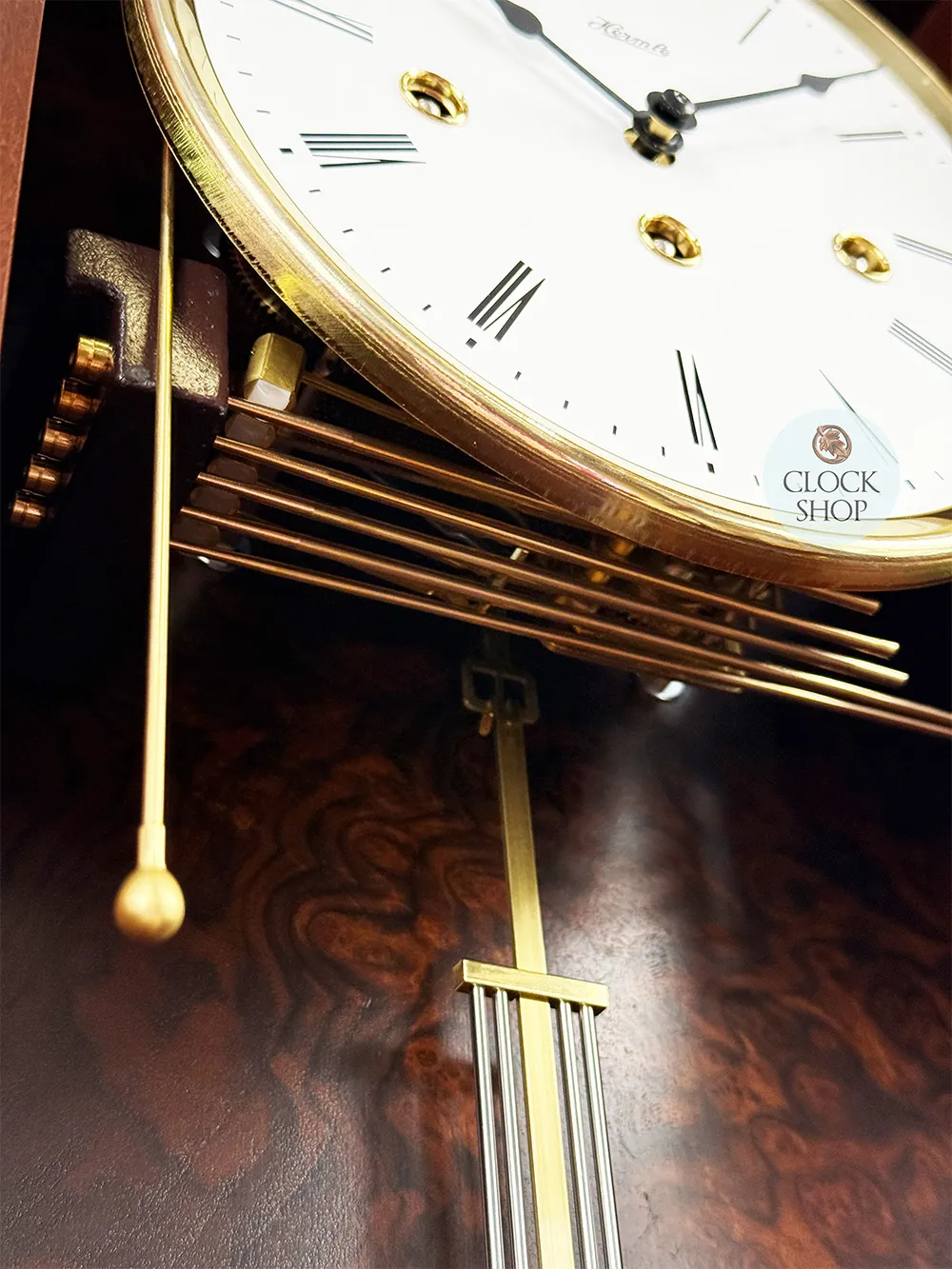 64cm Walnut 8 Day Mechanical Chiming Wall Clock By HERMLE image