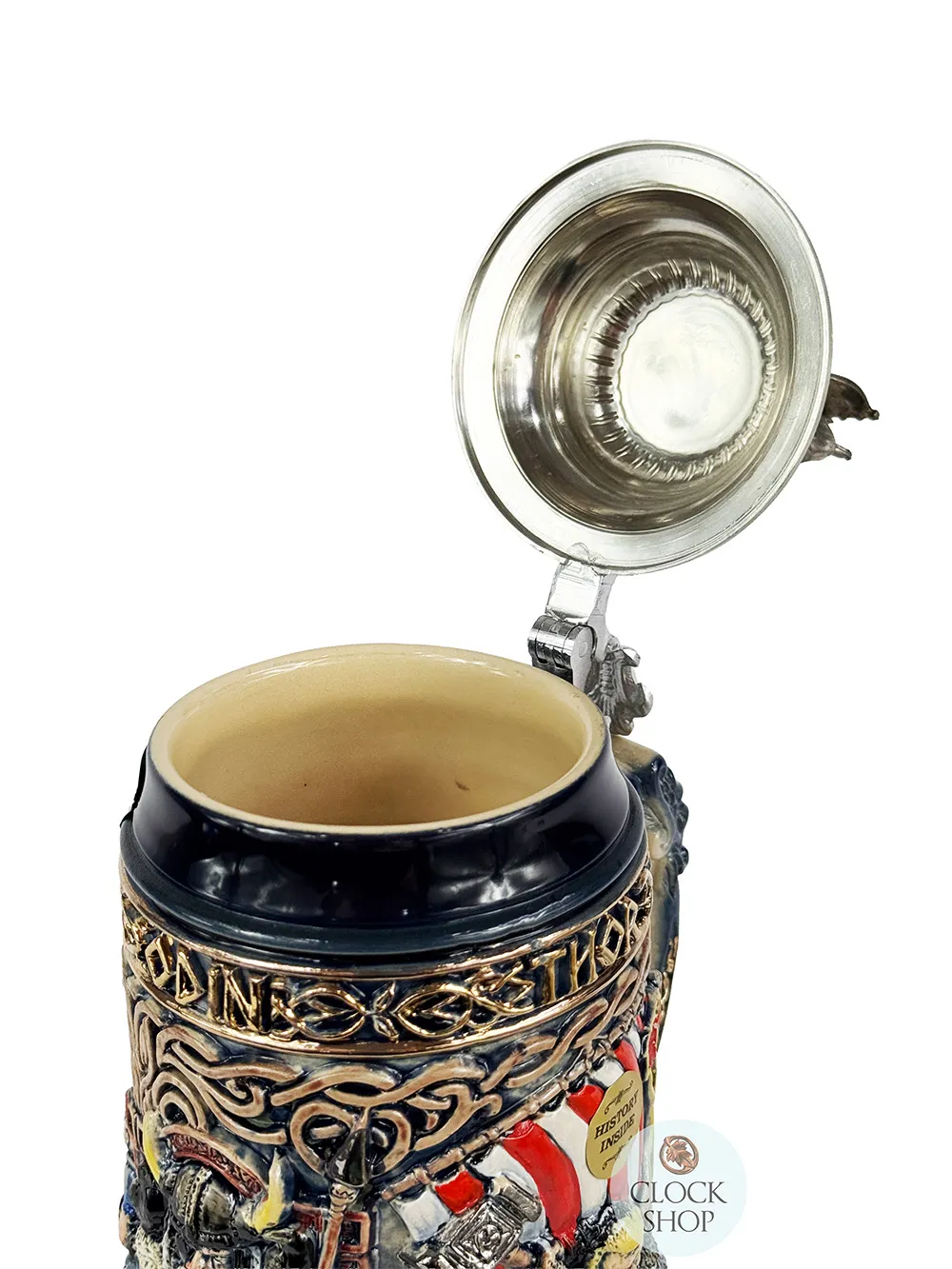 Nordic Gods Beer Stein Coloured With Pewter Viking Ship Lid 0.75L By KING image