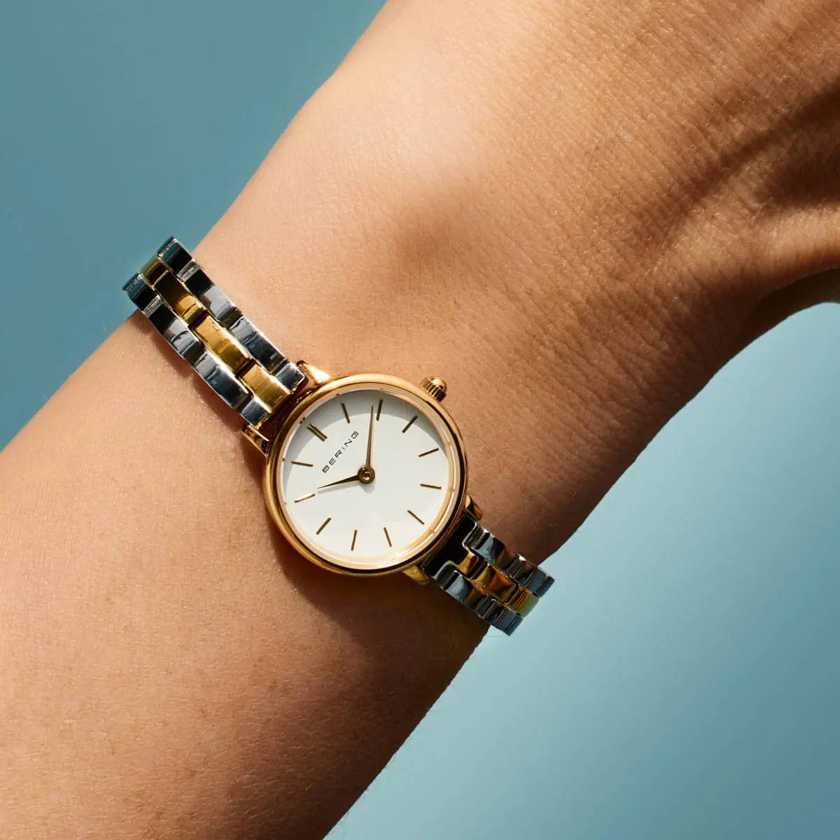 22mm Classic Collection Womens Watch With White Dial & Two-Tone Band By BERING image