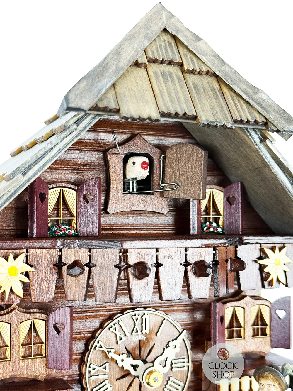 Shepherd Boy & Geese 1 Day Mechanical Chalet Cuckoo Clock 31cm By HEKAS image