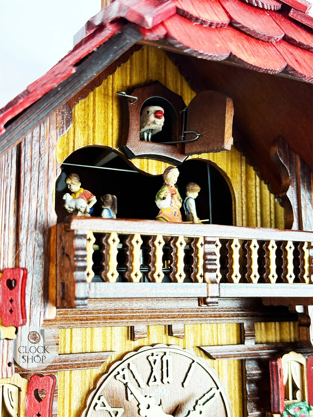 Girl & Horse 8 Day Mechanical Chalet Cuckoo Clock With Dancers 42cm By HEKAS image