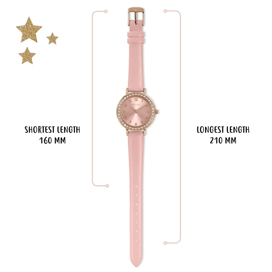 Pink Sparkle Kids Watch Gift Set With Beaded Friendship Bracelets By TIKKERS image
