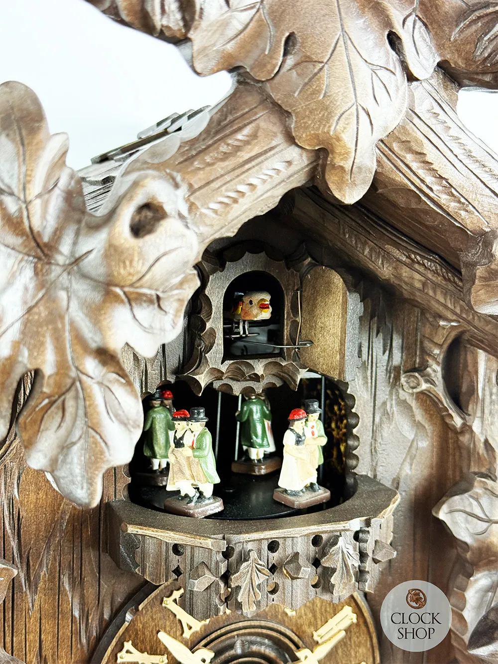 Love Birds 8 Day Mechanical Carved Cuckoo Clock With Dancers 62cm By HERR image