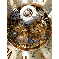 220cm Walnut Grandfather Clock With Triple Chime Tubular Bell Movement & Wood Inlay By HERMLE image