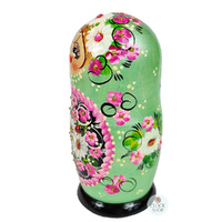 Floral Russian Dolls- Green & Pink 18cm (Set Of 5) image