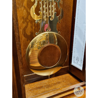 207cm Dark Oak Grandfather Clock With Triple Chime & Hand Painted Dial By SCHNEIDER image