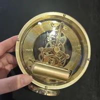 14cm Millendon Gold Battery Skeleton Table Clock By ACCTIM (Cracked Back) image