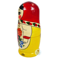 Semenov Russian Dolls- Red Scarf & Yellow Dress 17cm (Set Of 7) image