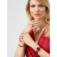 31mm Classic Collection Womens Watch With Red Dial & Milanese Strap & Rose Gold Case By BERING image