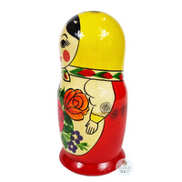 Semenov Russian Dolls- Yellow Scarf & Red Dress 17cm (Set Of 7) image