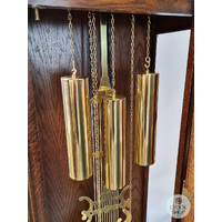 205cm Rustic Oak Grandfather Clock With Westminster Chime & Moon Dial image