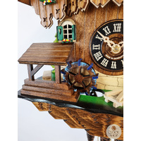 Wood Chopper & Water Wheel Mechanical Chalet Cuckoo Clock With Bell Tower 35cm By ENGSTLER image