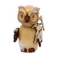 5.5cm Wooden Owl Hanging Decoration- Assorted Designs image