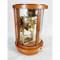 39cm Cherry Mechanical Skeleton Table Clock With Triple Chime By KIENINGER image