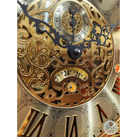 207cm American Cherry Grandfather Clock With Calendar Dial & Shelves By SCHNEIDER image