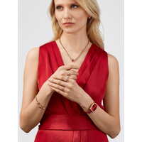 34mm Pebble Collection Womens Watch With Red Dial & Milanese Strap & Rose Gold Case By BERING image