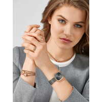 34mm Pebble Collection Womens Watch With Grey Dial & Milanese Strap & Rose Gold Case By BERING image