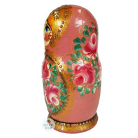 Floral Russian Dolls- Pink & Gold 16cm (Set Of 5) image