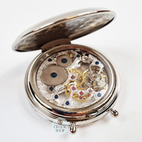 49mm Stainless Steel Mechanical Skeleton Desk Pocket Watch By CLASSIQUE (Roman) image