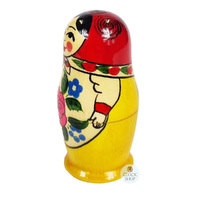 Semenov Russian Dolls- Red Scarf & Yellow Dress 9cm (Set Of 4) image