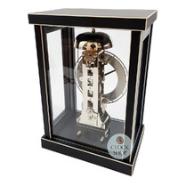 26cm Black Mechanical Table Clock With Bell Strike By HERMLE image