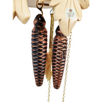 5 Leaf & Deer Natural 1 Day Mechanical Carved Cuckoo Clock 32cm By HÖNES image