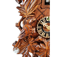 Birds & Leaves 1 Day Mechanical Carved Cuckoo Clock 32cm By HÖNES image