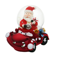7cm Funny Car Snow Globe With Santa Or Snowman- Assorted Designs image