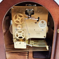 22cm Walnut Mechanical Tambour Mantel Clock With Triple Chime By HERMLE image
