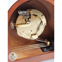 19cm Walnut Mechanical Tambour Mantel Clock By HERMLE image