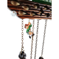 Accordion Player Battery Chalet Cuckoo Clock With Swinging Doll 26cm By TRENKLE image