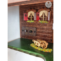 Black Forest Battery Chalet Cuckoo Clock With Weather House 25cm By TRENKLE image