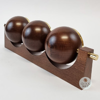 29cm Walnut Weather Station With Thermometer Barometer & Hygrometer By FISCHER  image