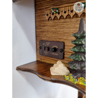 Black Forest Battery Chalet Cuckoo Clock With Dog & Edelweiss Flower 25cm By TRENKLE image
